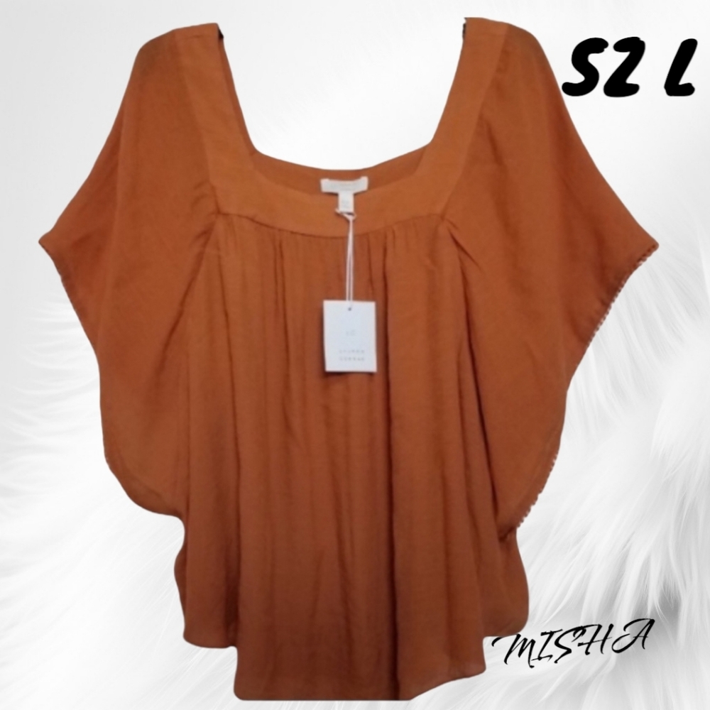 Lauren Conrad Square Neck Blouse SZ L NWT